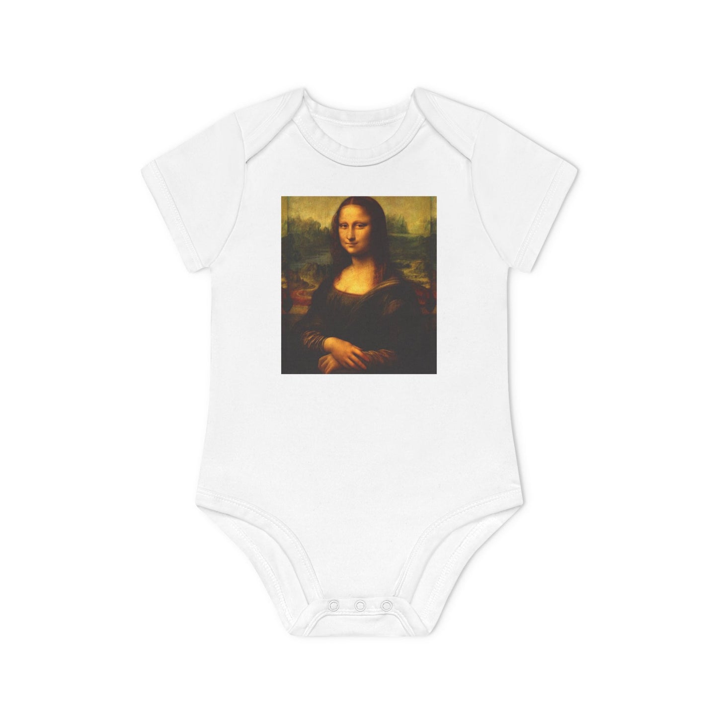 Mona Lisa Baby Bodysuit, Organic Baby Outfit