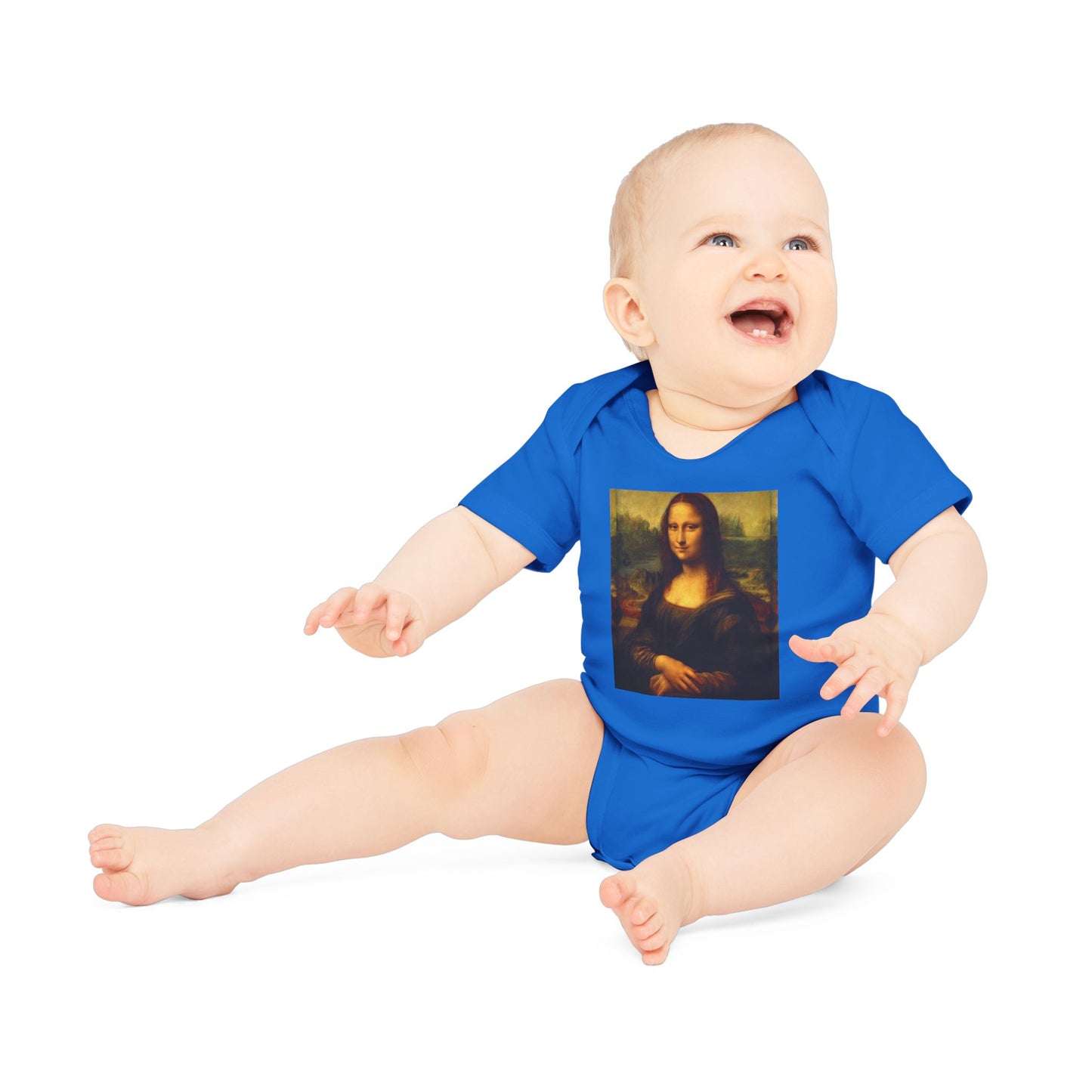 Mona Lisa Baby Bodysuit, Organic Baby Outfit