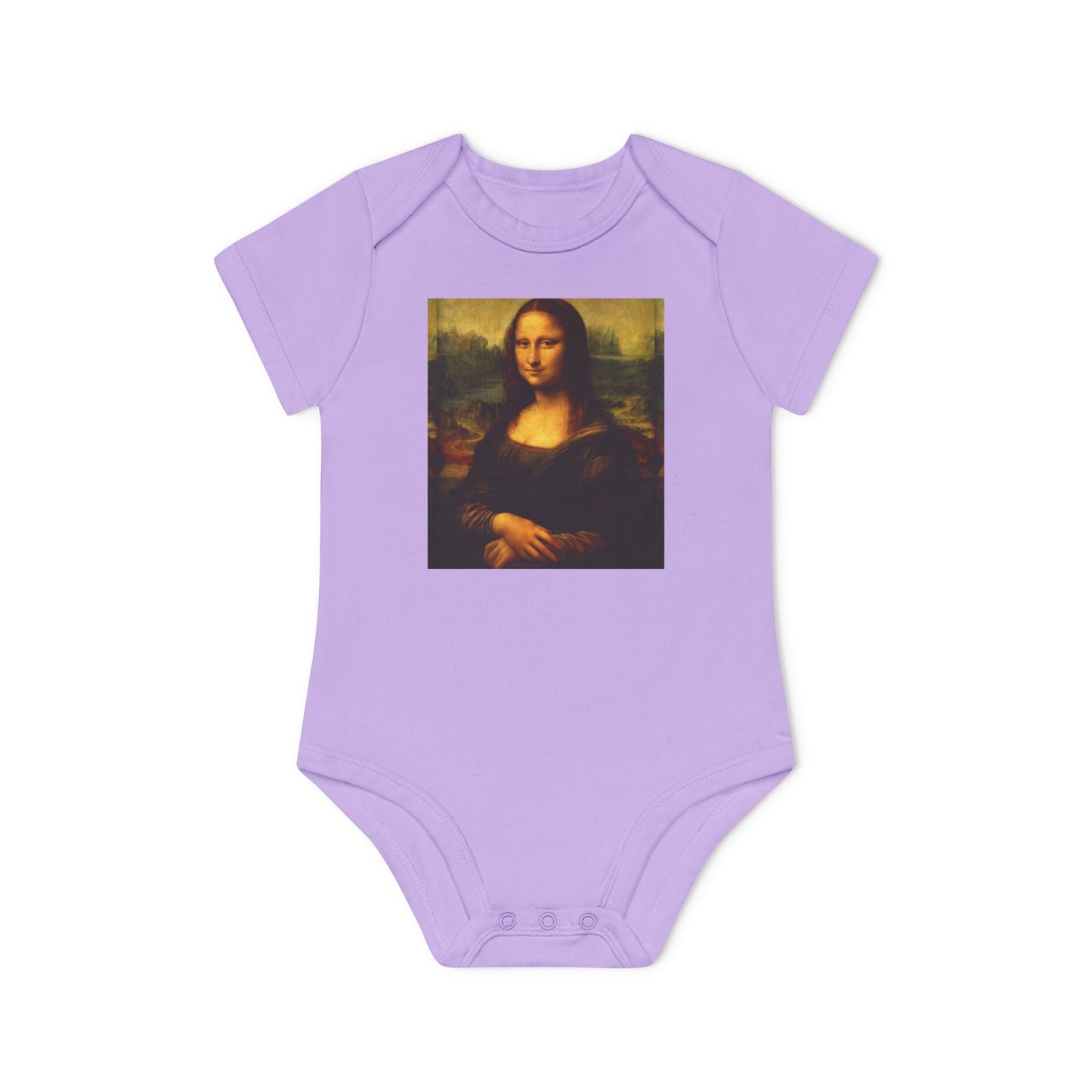 Mona Lisa Baby Bodysuit, Organic Baby Outfit