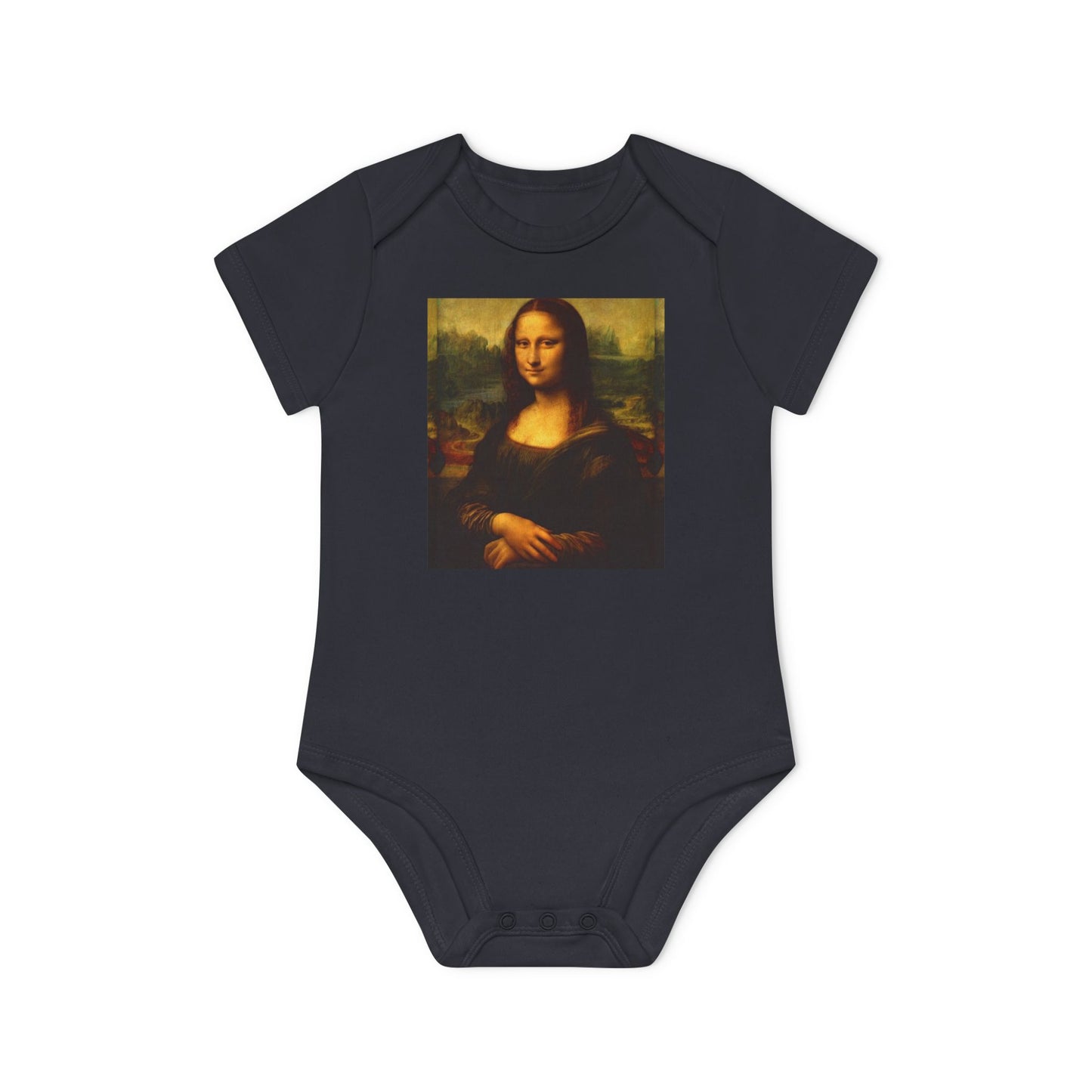 Mona Lisa Baby Bodysuit, Organic Baby Outfit
