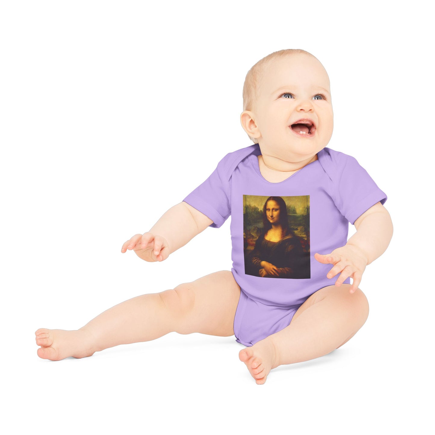 Mona Lisa Baby Bodysuit, Organic Baby Outfit