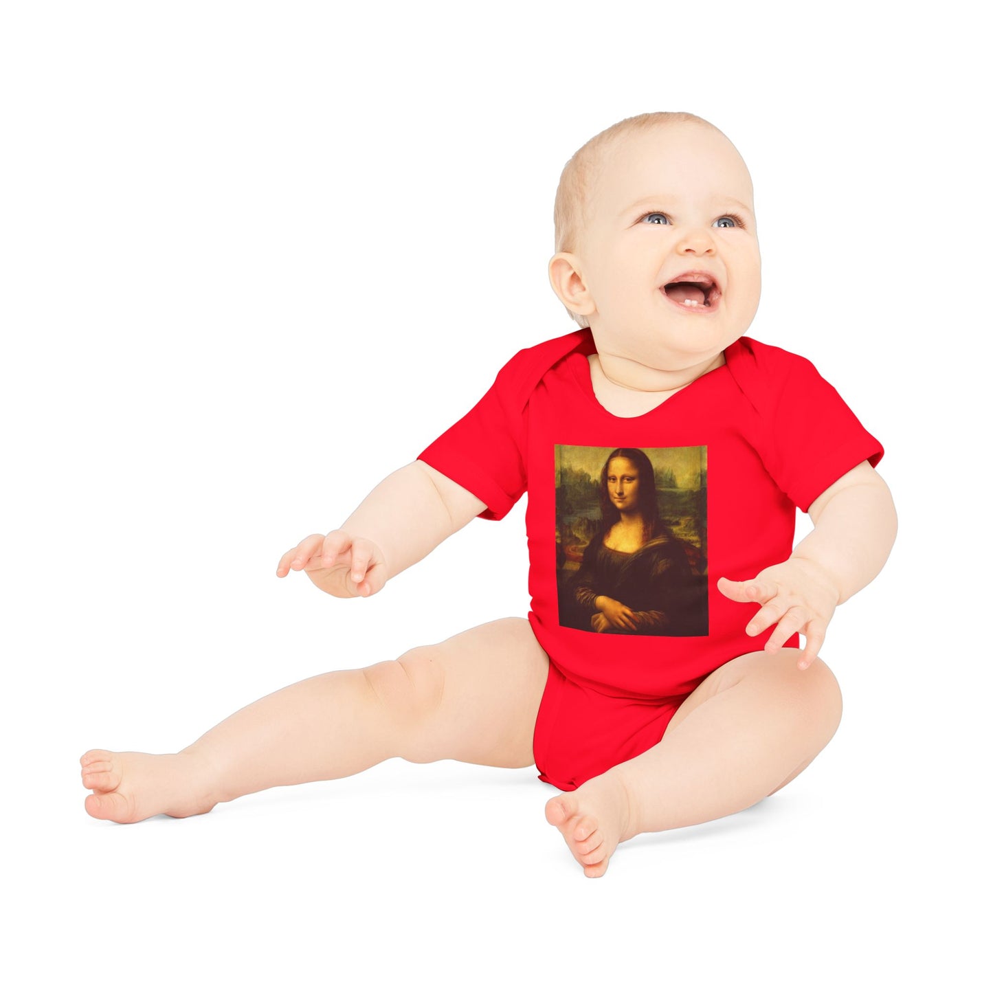 Mona Lisa Baby Bodysuit, Organic Baby Outfit