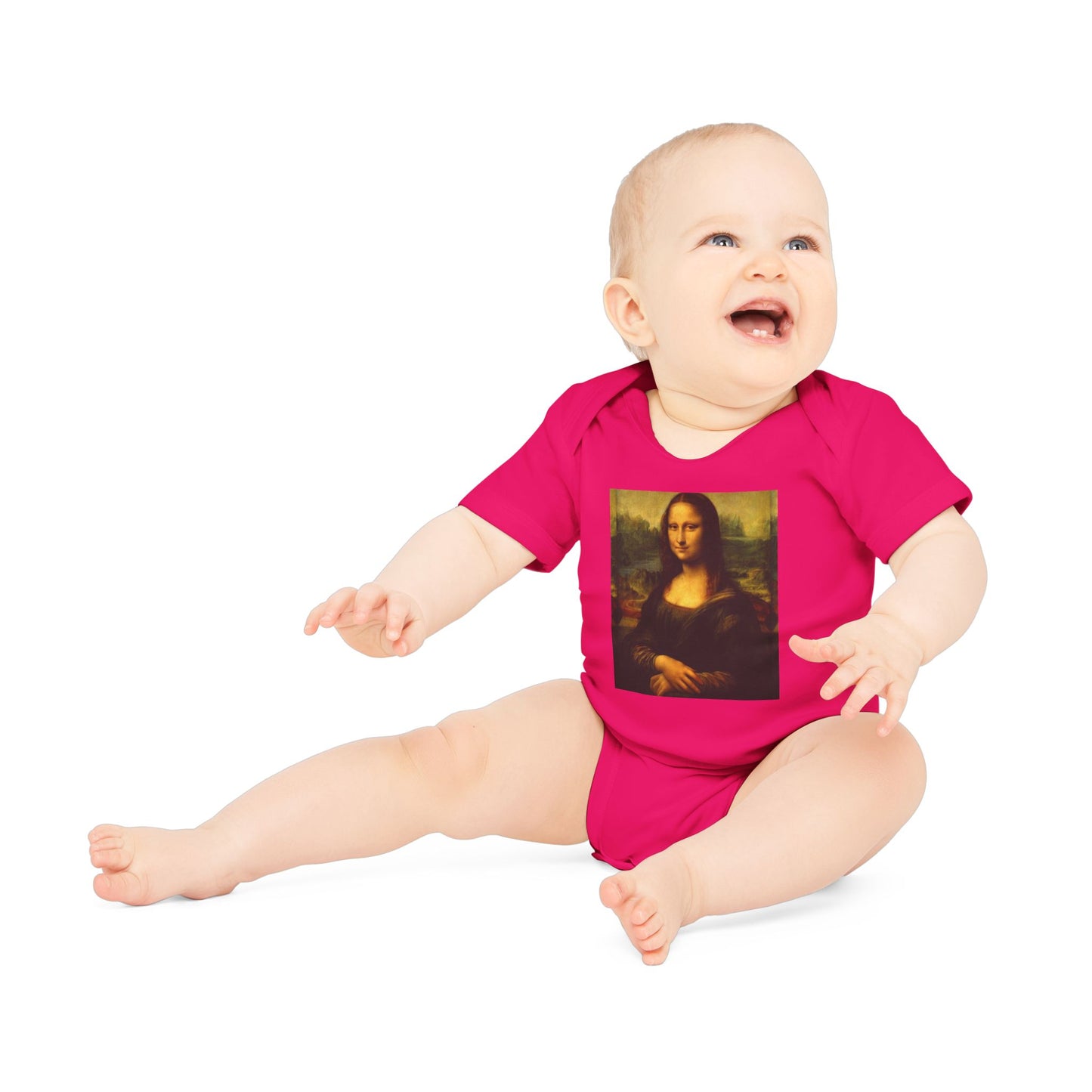 Mona Lisa Baby Bodysuit, Organic Baby Outfit
