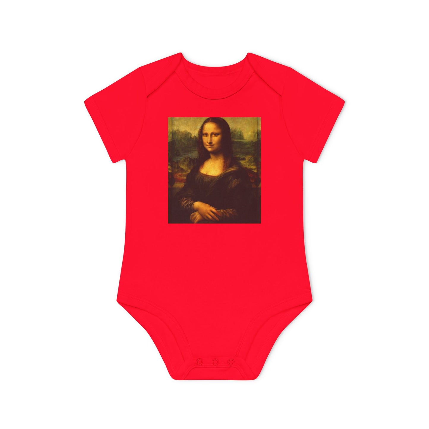 Mona Lisa Baby Bodysuit, Organic Baby Outfit