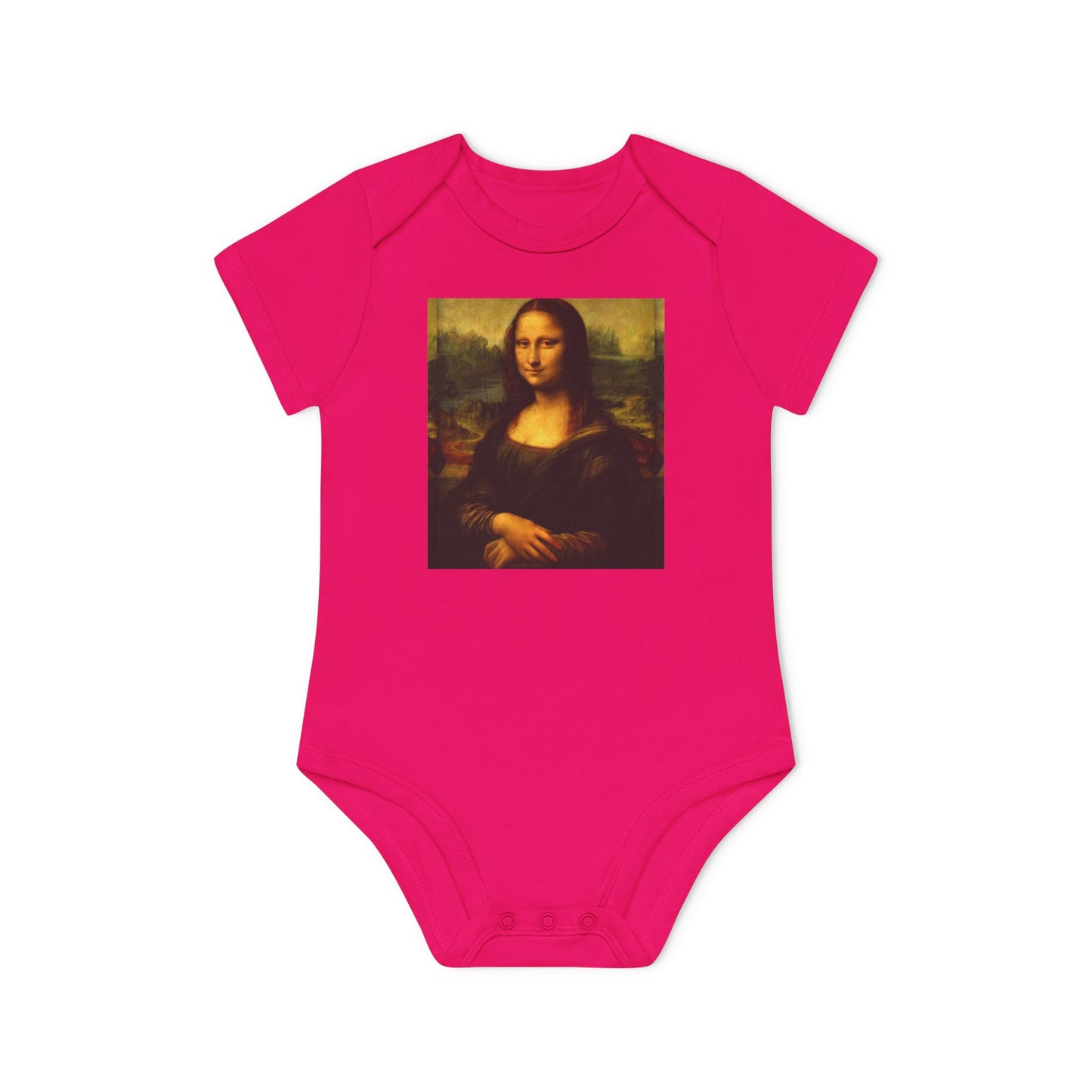Mona Lisa Baby Bodysuit, Organic Baby Outfit