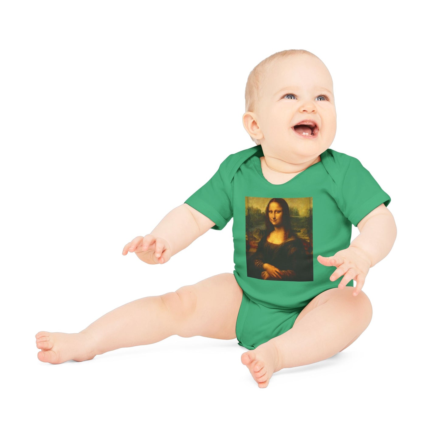 Mona Lisa Baby Bodysuit, Organic Baby Outfit