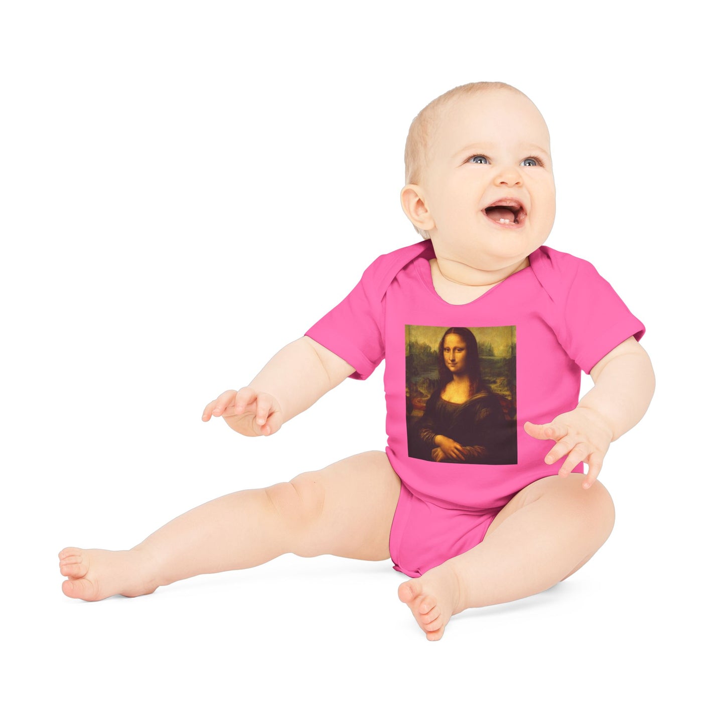 Mona Lisa Baby Bodysuit, Organic Baby Outfit