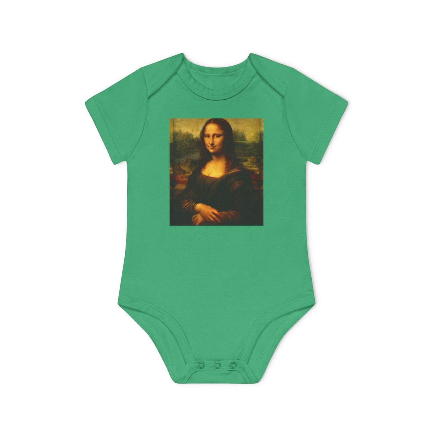 Mona Lisa Baby Bodysuit, Organic Baby Outfit
