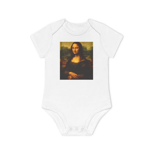 Mona Lisa Baby Bodysuit, Organic Baby Outfit
